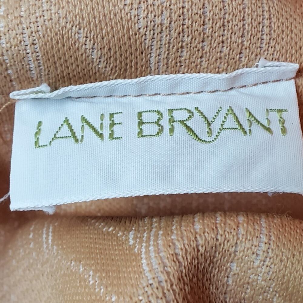 Vintage 1970s Lane Bryant White Tan Poly Stripe Open Front Jacket Fits 1X 2X - Picture 10 of 10
